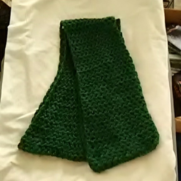 Custom Other - Custom Crocheted Green Wool Scarf